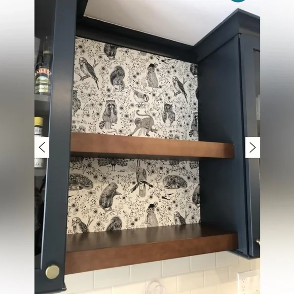 RESERVED!! Anthropologie Wallpaper Floral Animals Henriette Black White York - Picture 4 of 15